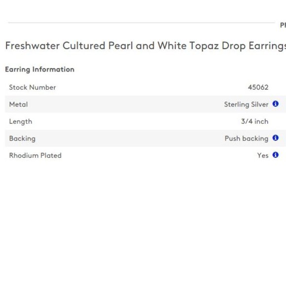 Freshwater Cultured Pearl and White Topaz Drop Earrings in Sterling Silver (7mm) - Picture 4 of 5